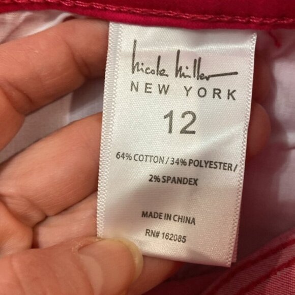Nicole Miller Raspberry Pink Soho Skinny High Rise Ankle Jeans Size Size 12 - Picture 12 of 13